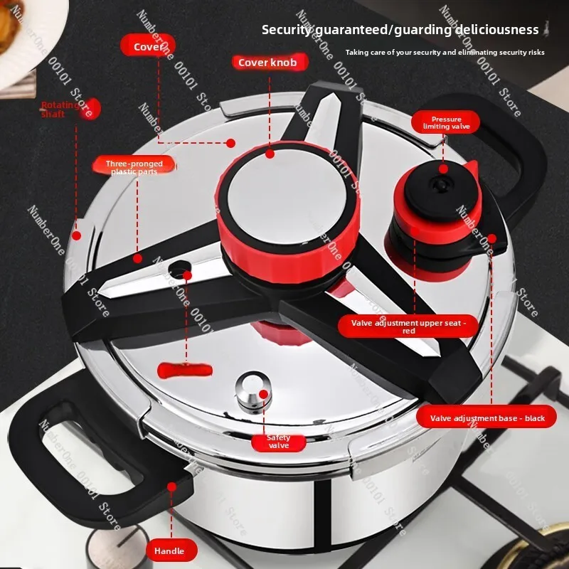 316 Stainless Steel Thickened Explosion‑Proof Pressure Cooker Household Cooking Pot