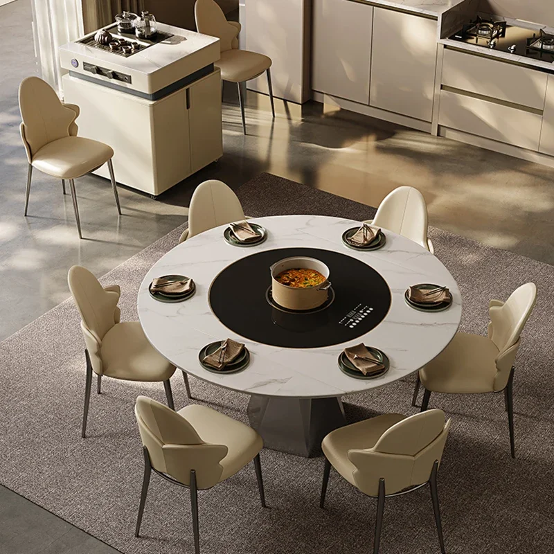 Round Chairs Dining Table Kitchen Console Nordic Luxury Dining Table Living Room Space Saving Mesas De Comedor Home Furniture