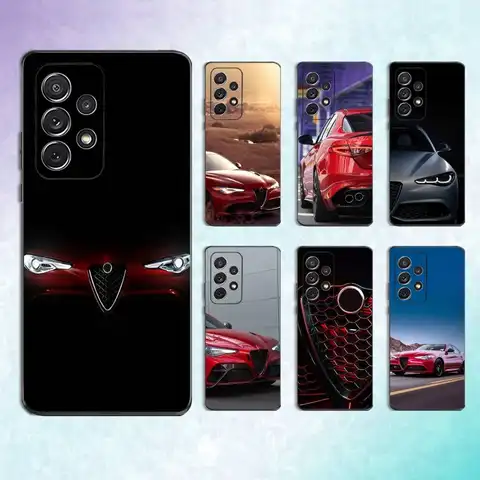 Cool A-Alfas R-Romeo Cars Phone Case For Samsung S25,S24,S23,S22,S21,S20,S10,Ultra,Plus,Lite,FE,Soft Silicone Black Cover