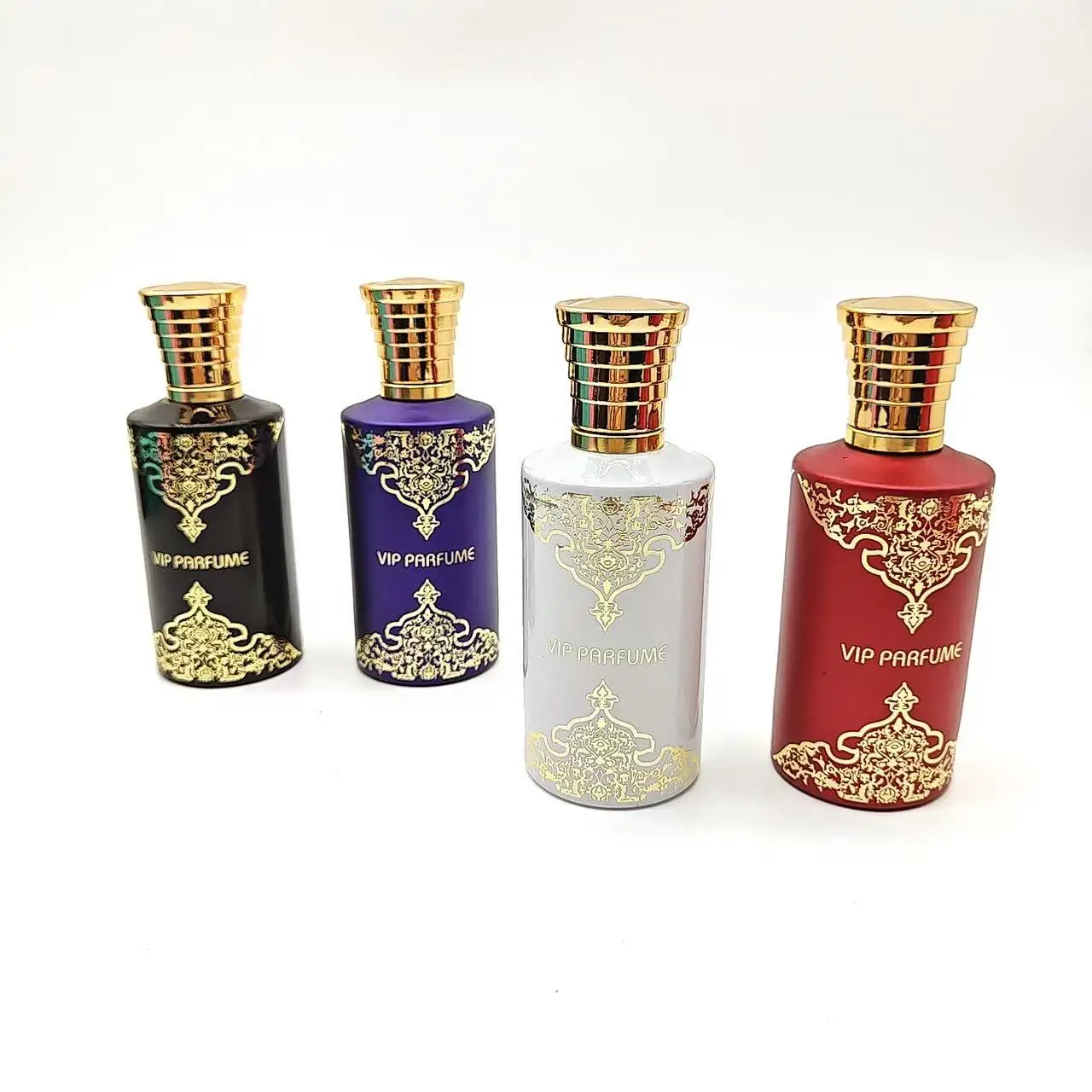 4Pcs 50ml Colored Glass Perfume Spray Empty Bottles Luxurious Arabic Style Perfume Empty Bottles