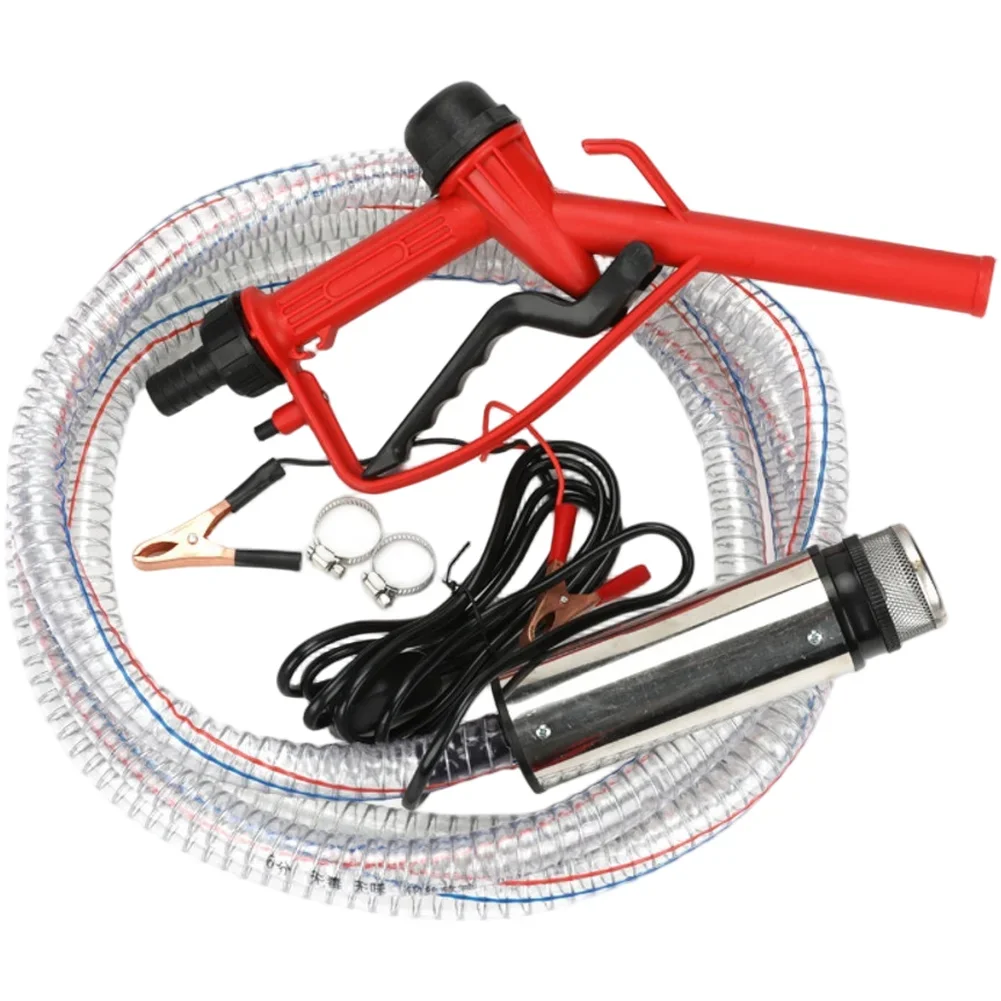 12 V 24 V 220 V Edelstahl-Tauchöl-Wasserpumpe Dieselpumpe 51 mm mit 4 Meter Stahlschlauch für die Kraftstoffübertragung