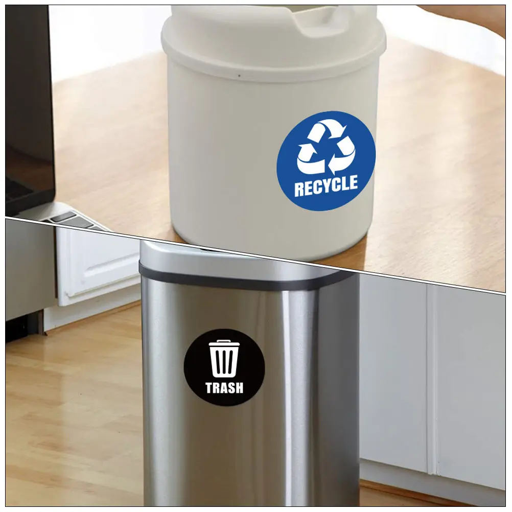 

1Set Garbage Classification Stickers PVC Trash Recycling Labels Waterproof Easy Peel Stick for Bins Windows Trucks