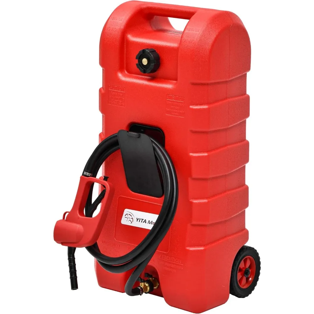 Fuel Caddy 15 Gallon, Fuel Transfer Tank, Portable Gasoline Diesel Fuel Tank with Manual Transfer Nozzle