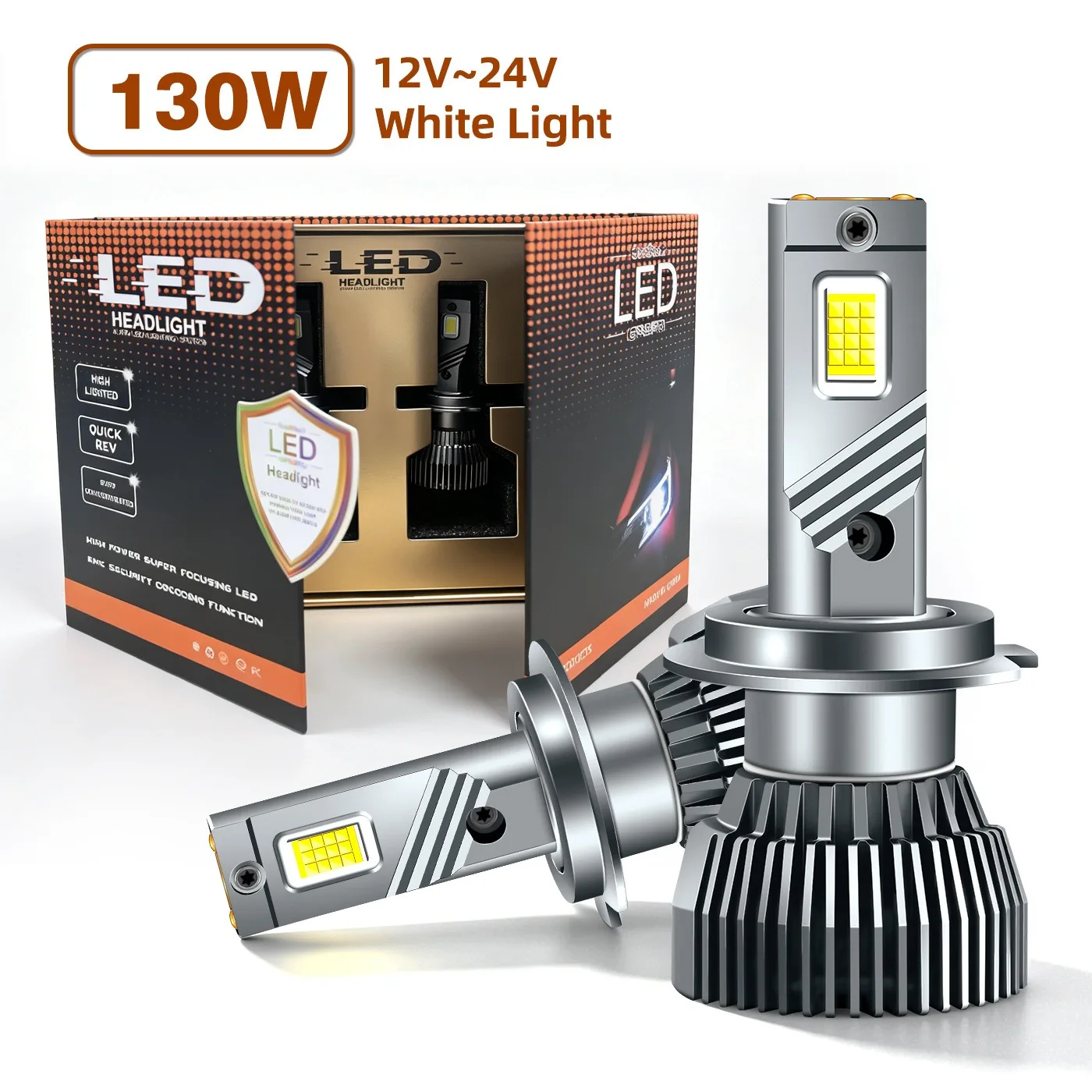 

12V 130W 6000K LED Car Headlight Bulbs 9005 9006 9012 9003 H1 H3 H7 H11 HIR2 Fog Light Retrofit