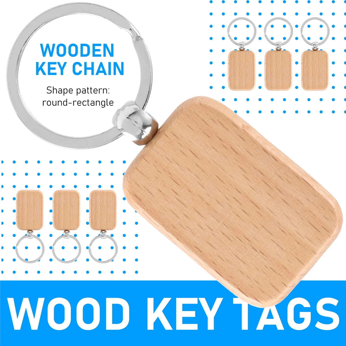 سلسلة مفاتيح خشبية فارغة مضادة للخسارة ، علامة مفاتيح خشبية سهلة الاستخدام ، إكسسوارات خشبية ، هدية ، 20 *