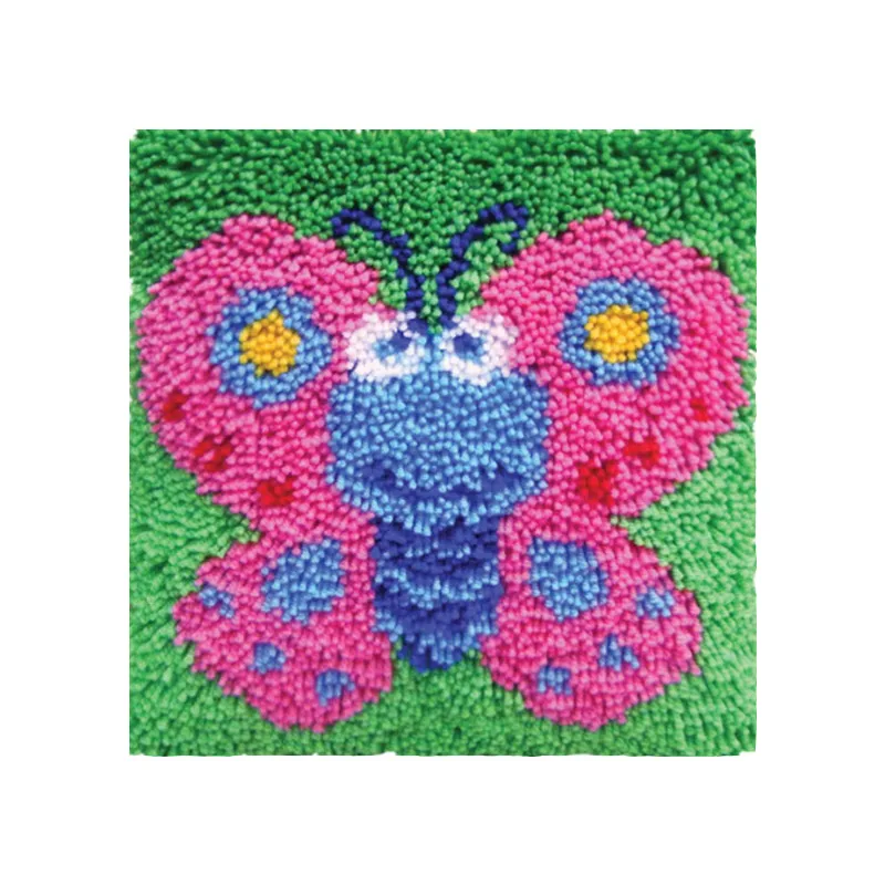 New Decorative Cartoon Carpet Crocheting Kit DIY Cushion Carpet Flower Latch Hook Rug Kit Needlework Crocheting Embroidery