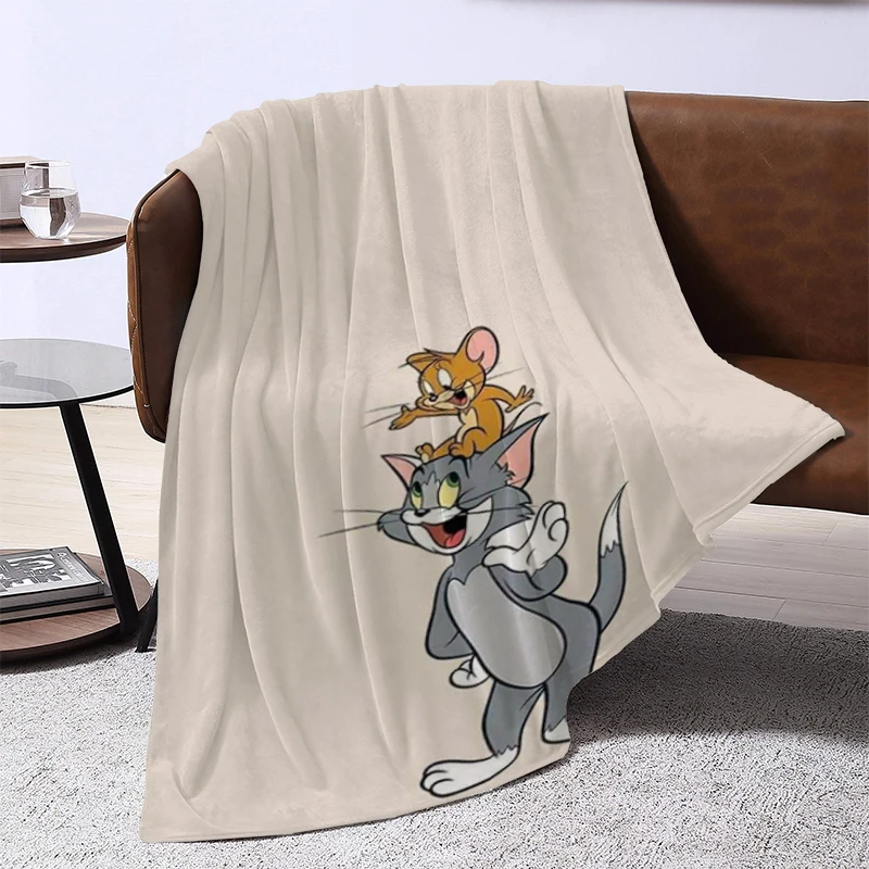 Funny Cartoon T-Tom and J-Jerry Blanket Thick Blankets for Winter Furry Bedspread on the Bed Knee Sofa Warm Baby & Throws Fleece