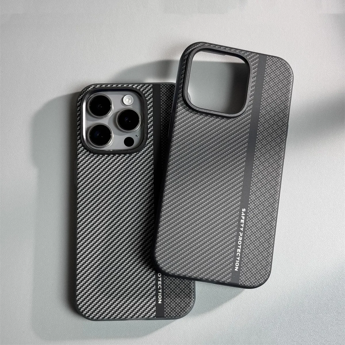 

FOR iPhone16ProMax mobile phone case, character carbon fiber pattern PC magnetic anti-drop protective case iPhone15 iPhone14
