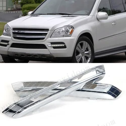 Front Bumper Light Decorative Strip For Mercedes Benz W164 Gl350 450 2010 2011 2012 Fog Light Plated Cover Daytime Running Light