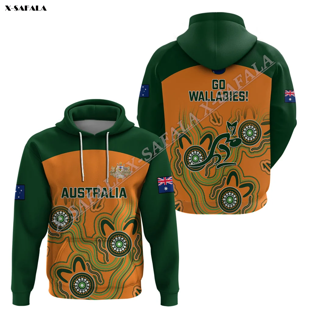 

Australia Rugby 2023 Go Wallabies 3D Full Print Hoodie Men's Adult Outwear Shirt Pullover Sweatshirt Jersey Casual