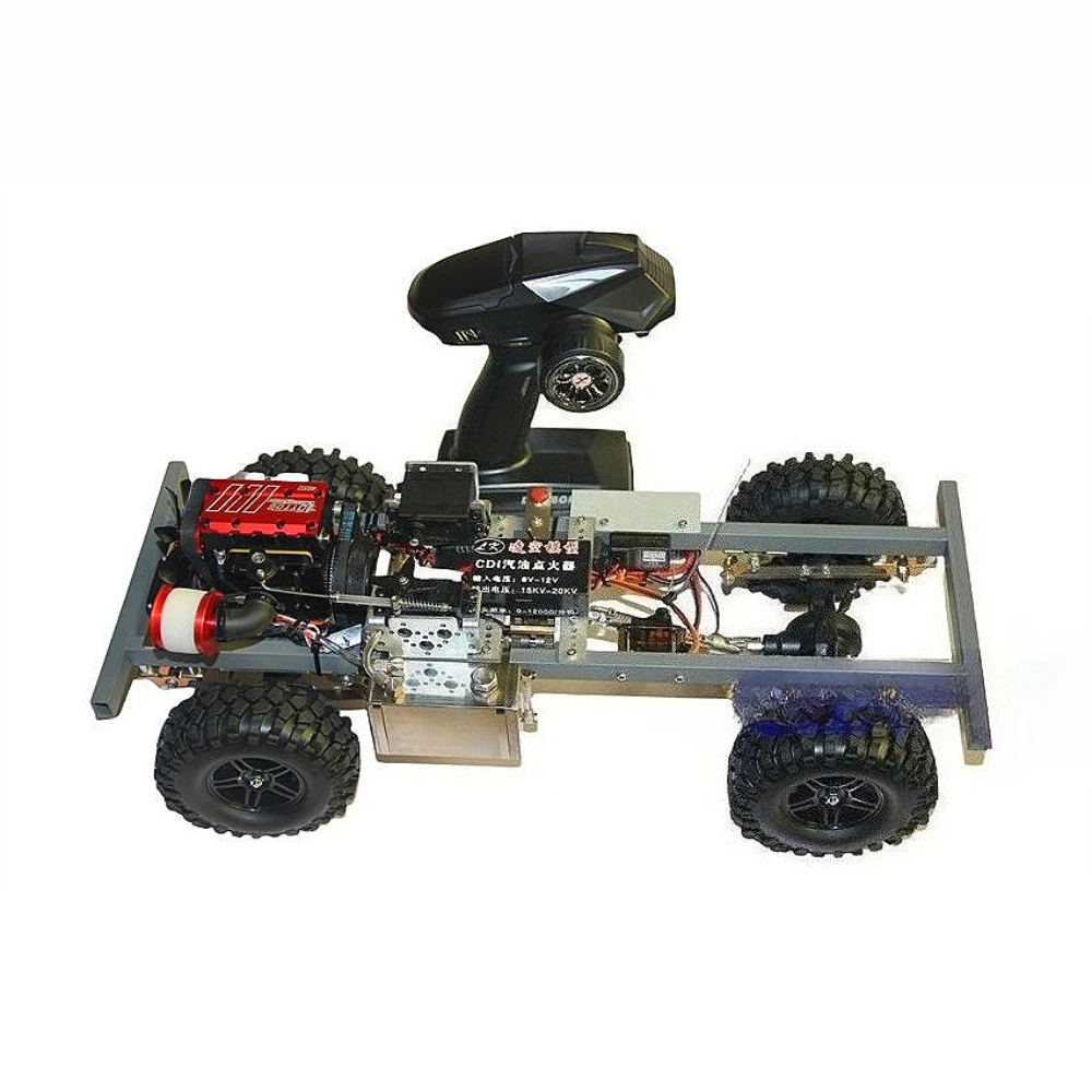 TOYAN L200 Twin Cylinder Methanol Engine Homemade Four Wheel Drive Chassis Model Remote Control Car Chassis Gearbox Engine Parts