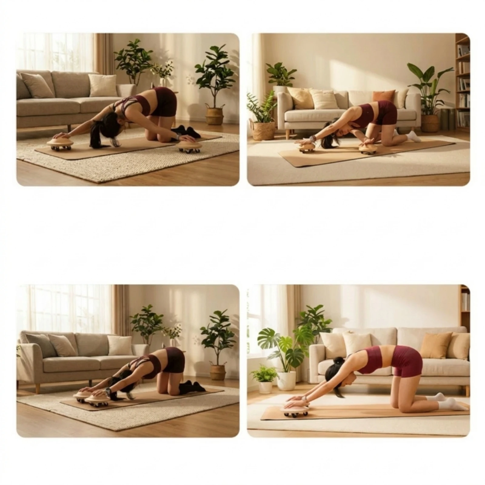 ab-roller-with-caster-wheels-smooth-rolling-wooden-exercise-wheel-ab-roller-wheel-portable-fitness-equipment-long-lasting