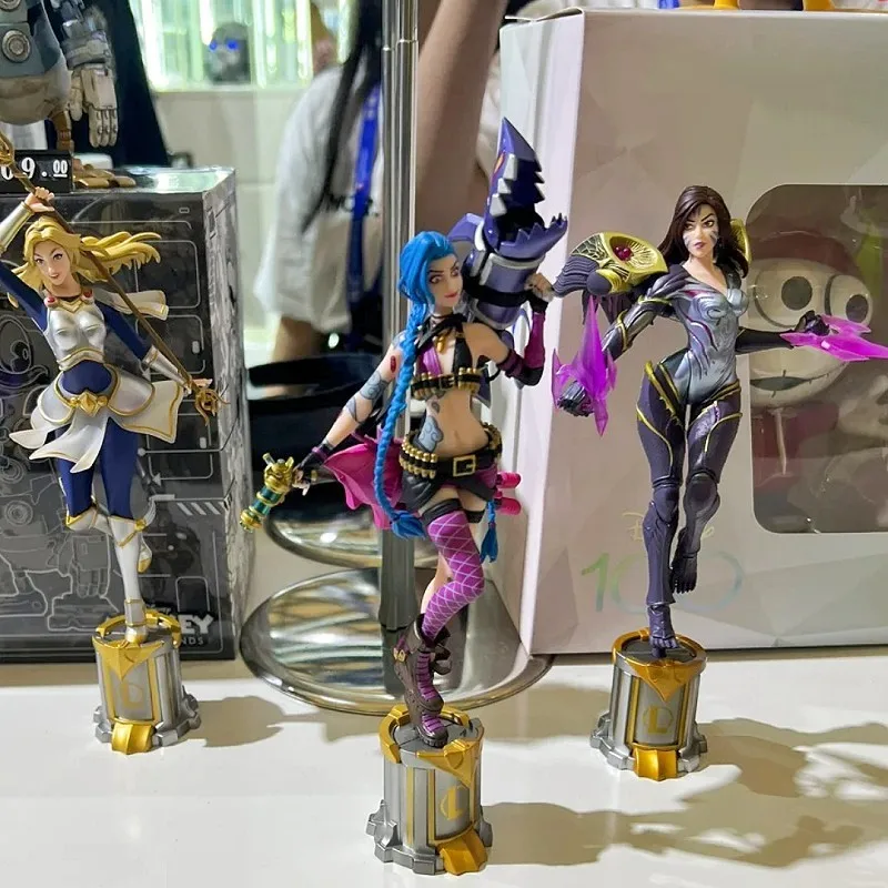 22cm League Of Legends Anime Figurine Luxanna Crownguard Lux Kaisa Jinx Action Figure Tiktok Hot Halloween Chrismas Gifts