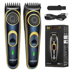 HIENA Electric Hair Clippers 10 Gear adjustable professional barber hair cutting machine Wet and Dry haircut Beard Trimmer Razor