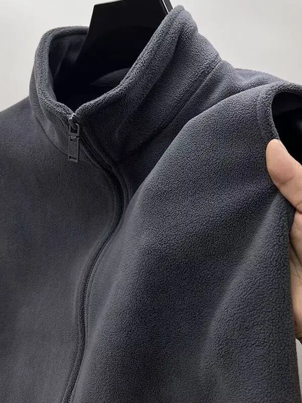 

Утепленный флисовый жилет на молнии для мужчин, новинка 2025 года, теплая верхняя одежда, универсальный молодежный повседневный стиль