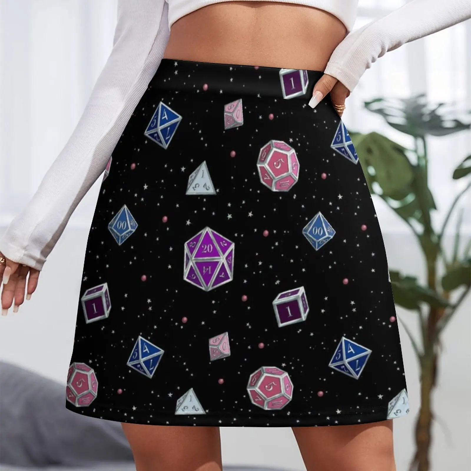 D & D Genderfluid Conjunto de Dados Orgulho, Mini Saia, Saias de Verão, Cosplay Vestido Feminino, Skort