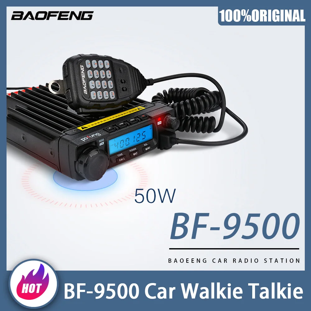 2023 BAOFENG BF-9500 Car Walkie Talkie Smart Professional HF Mobile Multi Band Mode Car Radio Station UHF 400-470MHz 50W 50 KM