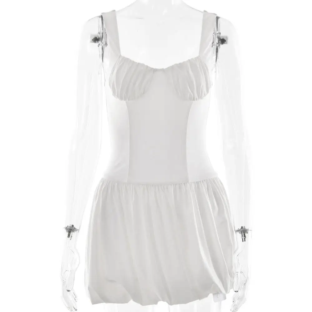 Gonna ort sexy senza spalline a trapezio Dr Pure Color pieghettata con cuciture in vita senza Sve k Sle a vita alta estiva Dr