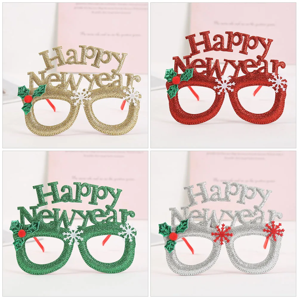 

12Pairs New Year Glasses Party Decorative Frames Photo Plastic Lightweight Fun Party Supplies New Year Glasses Frames
