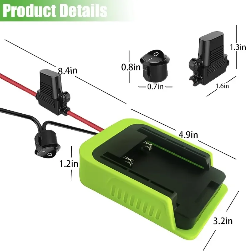Imagem -06 - Adaptador Power Wheels para Ryobi Doca de Bateria de Lítio 40v Conector de Energia Ferramentas Faça Você Mesmo Op4030 Op40301 Op4040 Novo 14 Awg