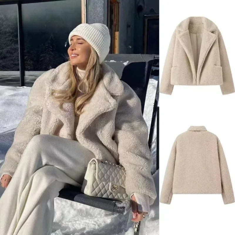 Women 2026 Autumn Winter New Hot Selling Street Fashion Lapel Collar Faux Fur Fluffy Coat Jacket Outerwear Trendy Chic Daily Hit