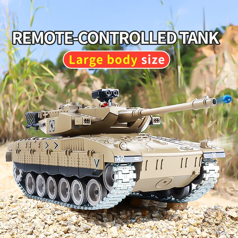 TD RC Tank 1/18 simulación de Israel Merkava MK4 tanque de batalla principal, pistas de Metal, Matchmaking atlético, tiro, Radio, camión militar