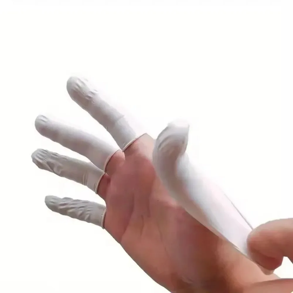 Disposable Anti Static Latex Finger Cots Non Slip Rubber Fingertip Sleeves Industrial Protector 20/100PCS