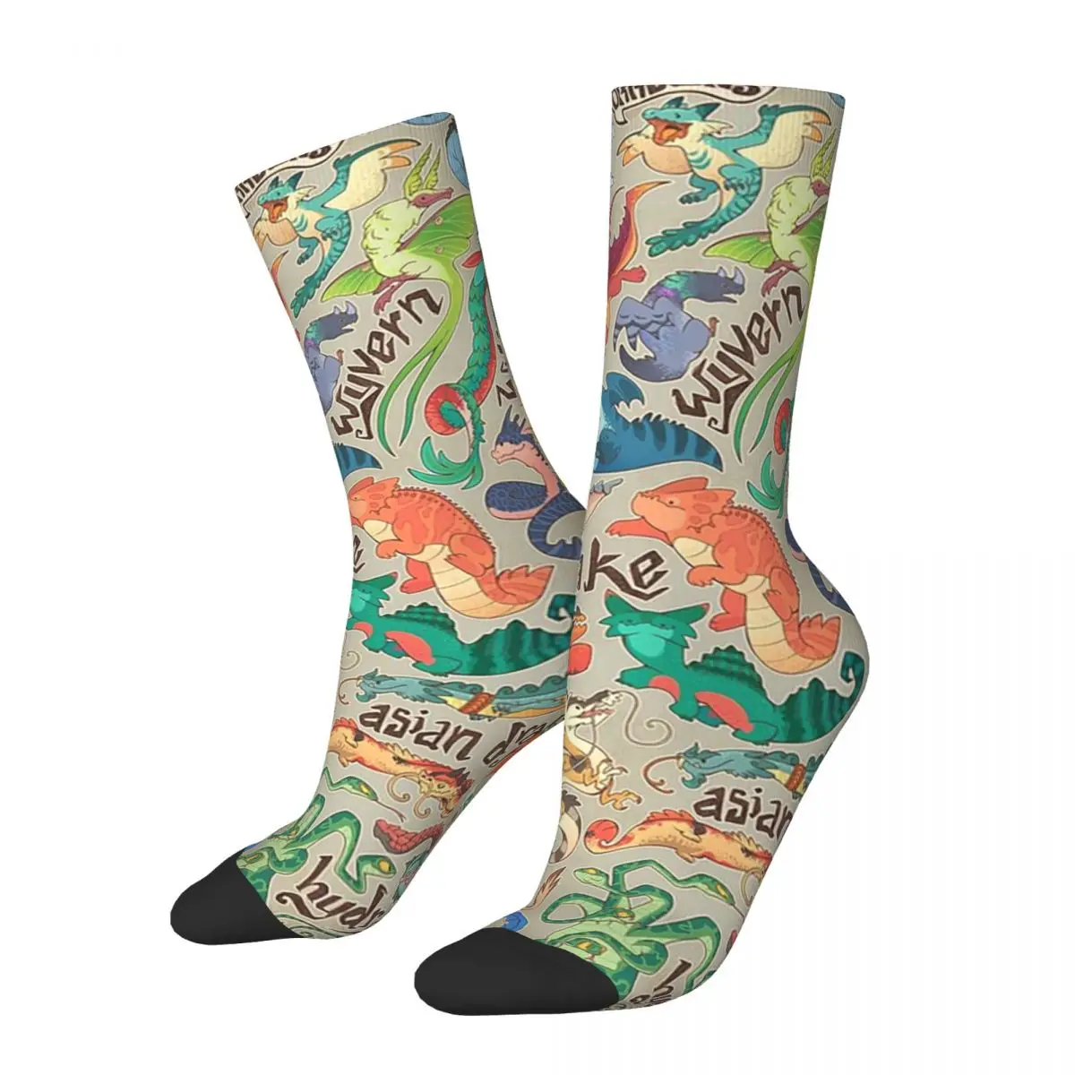 

Mini Dragon Compendium Socks Harajuku High Quality Stockings All Season Long Socks Accessories for Unisex Gifts