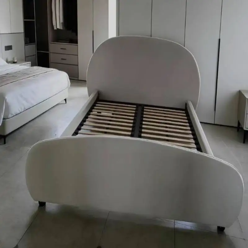 Cute Frame Decoration Bed Lumbar Support Luxury Wood Household Solid Bed Bedroom Bases Double Letto