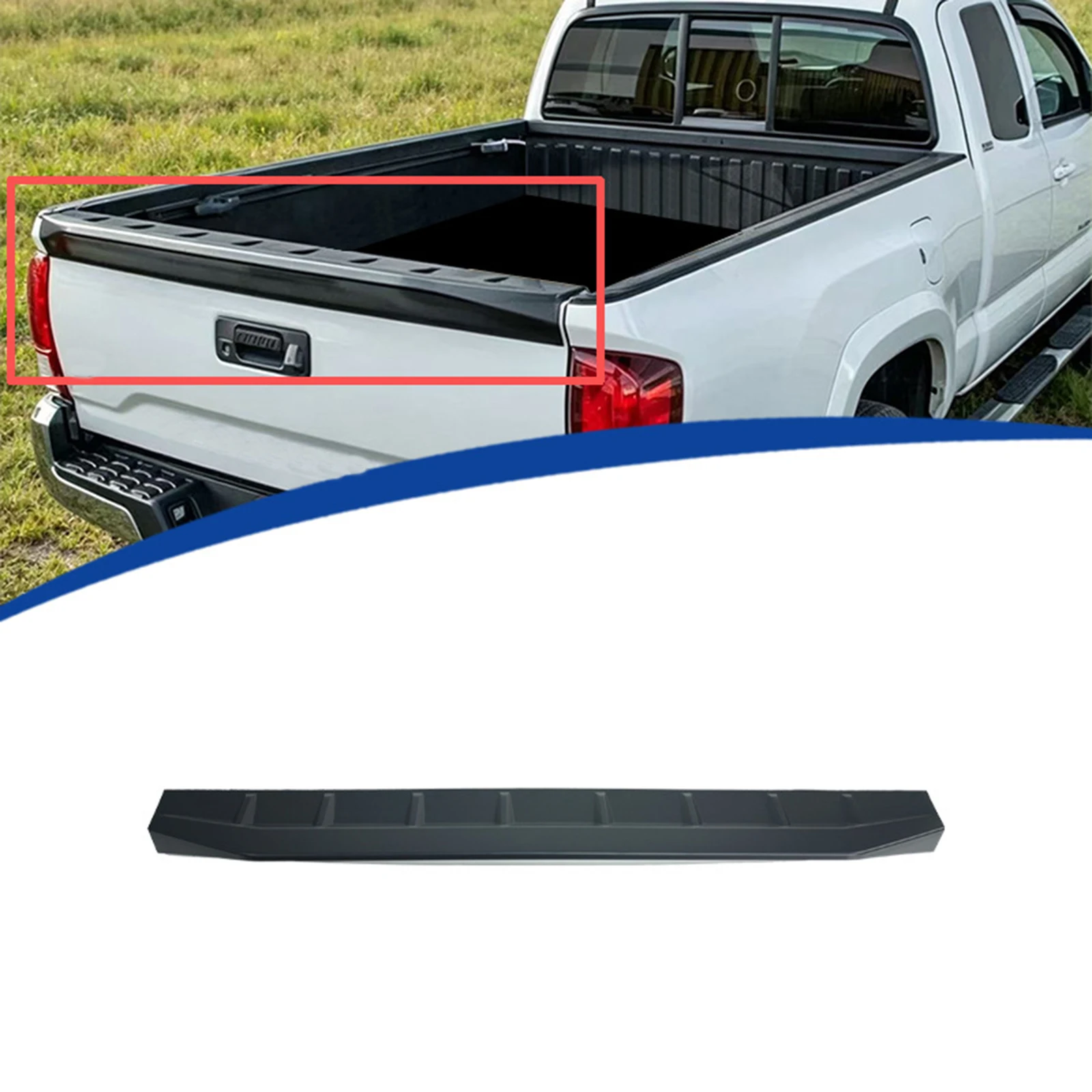 For Toyota Tacoma 2016-2023 Trunk Lid Strip Black Car Tail Gate Splitter Trim Rear Door Cover Spoiler Lip Decoration