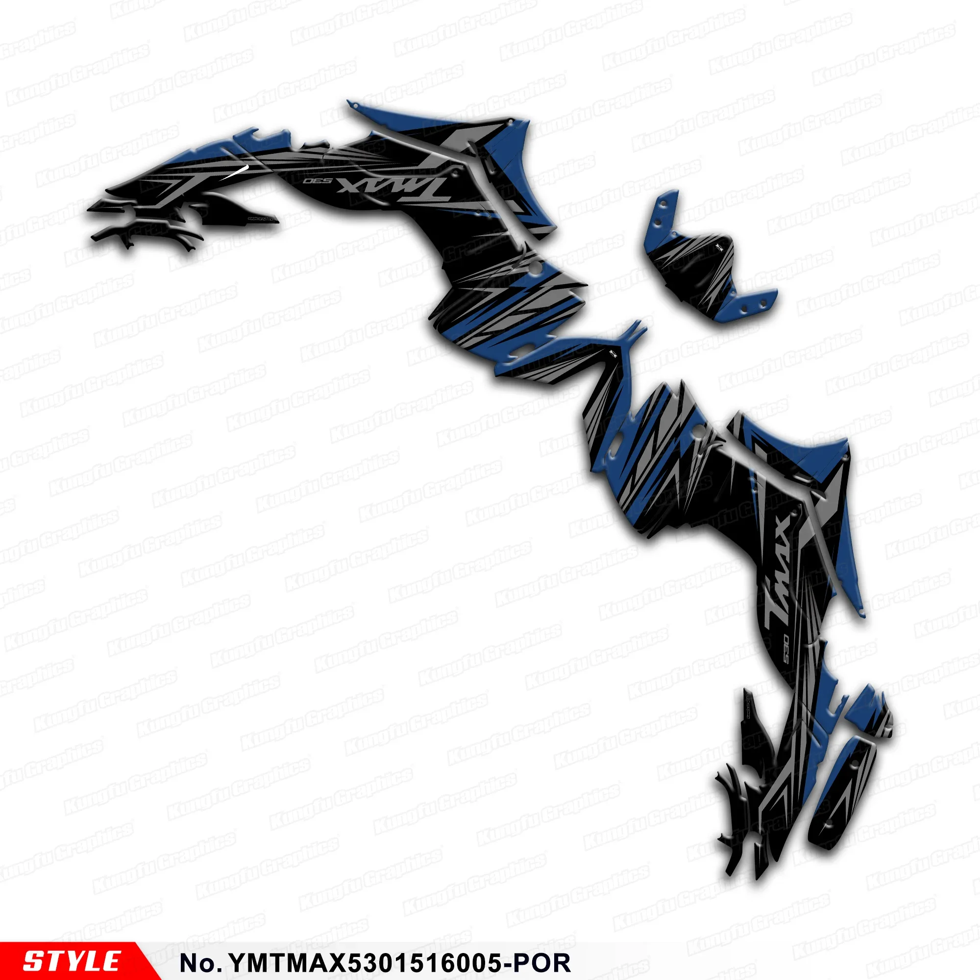 

JY Racing Graphics UV Resistant Laminate Modification Decal for Yamaha TMAX 530 2015-2016, YMTMAX5301516005-POR