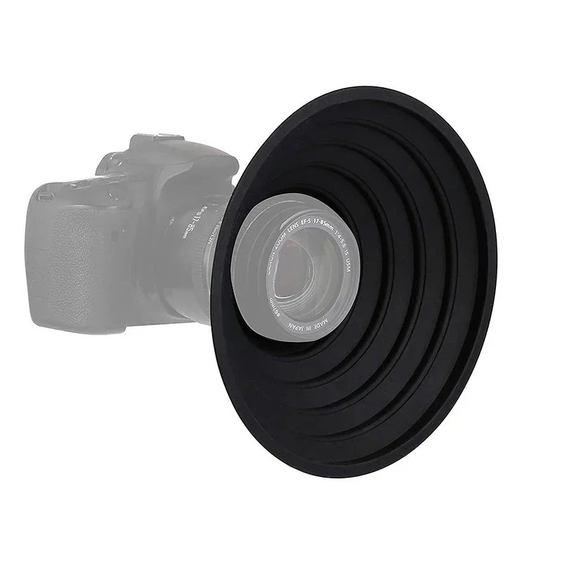 Flexible Silicone Lens Hood for DSLR Smartphone Aquarium Clear Photographic Eliminating Glass Glare Blocking Window Reflections