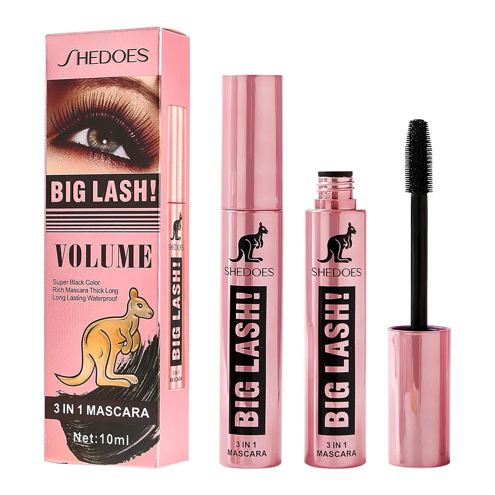 SHEDOES Kangaroo Mascara Waterproof and Sweat Resistant Thick Stretch and Curl Long-lasting Big Eye 4D Mascara Makeup