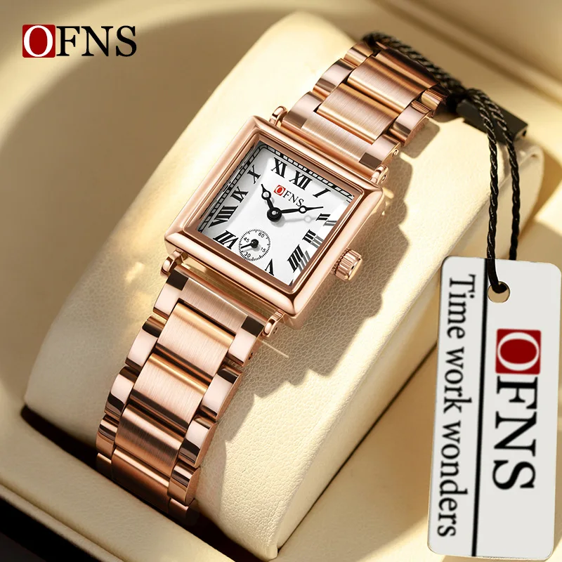 OFNS Fashion Retro Women's Quartz Watch Business Rest Versatile Roman Scale 3ATM Waterproof Gift Manufacturer Straight Delivery