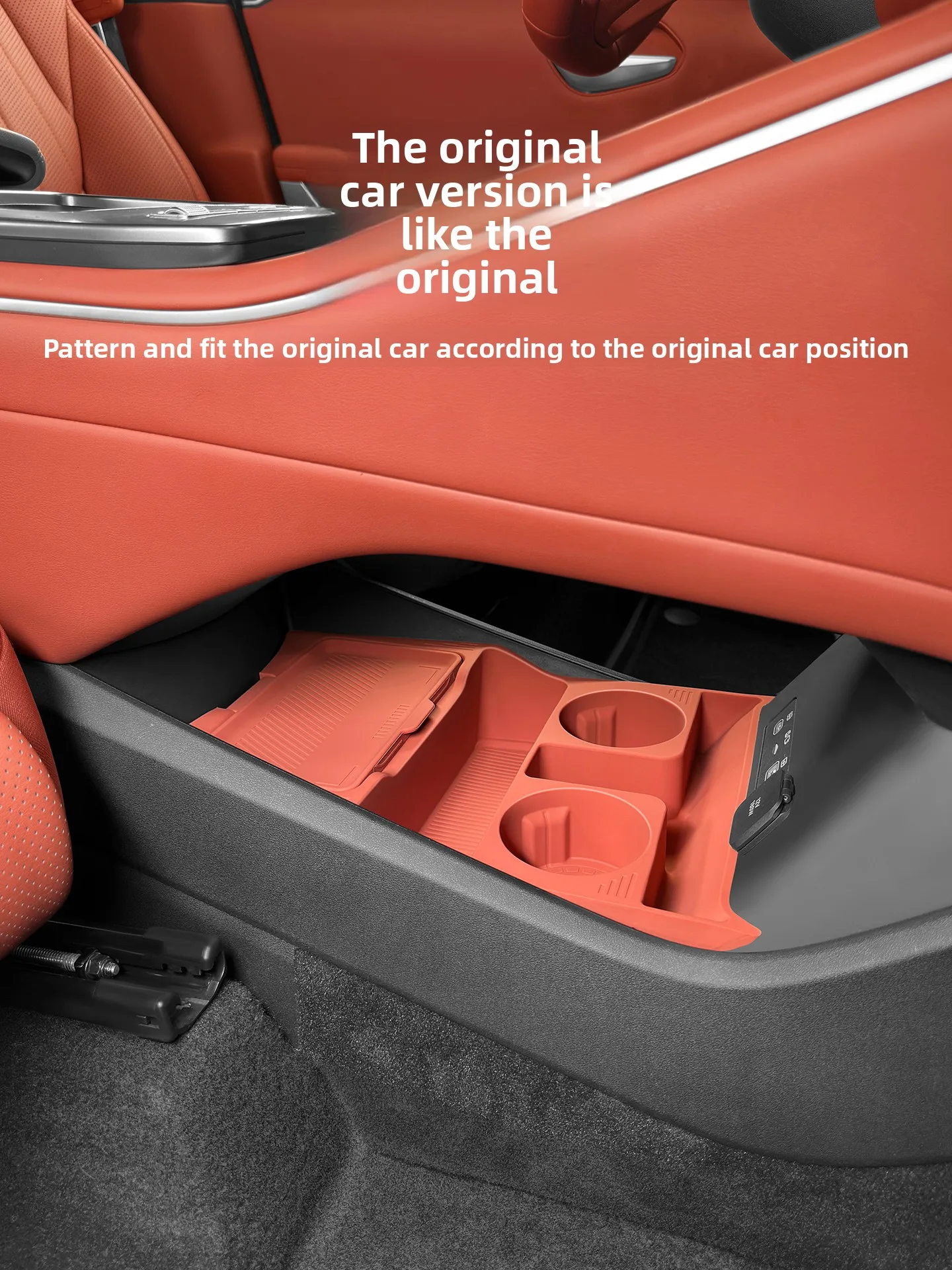 For BYD Sealion 8 Tang L Car Central Control Lower Storage Box Silicone Partition Storage W/ Cup Holder Organizer Tray Container