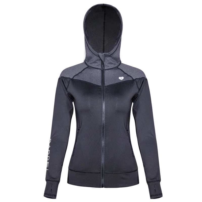 Jaqueta esportiva das mulheres correndo fino ajuste polegar buraco hoodies casual zíper yoga camisas feminino fino ajuste com capuz moletom casaco