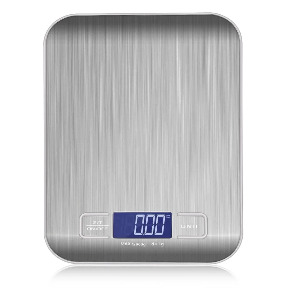 5kg/10kg 1g 휴대용 주방 규모 커피 전자 저울 스테인레스 스틸 표면 LCD 백라이트 주방 음식 저울 무게 도구