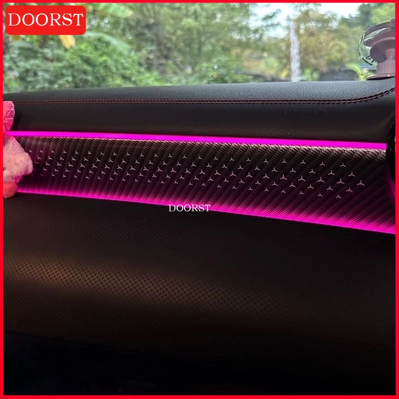 For Mercedes Benz A CLA Class W177 C118 Car Co pilot dashboard Decoration Sequins Starry Sky Net Trim Modification Accessories