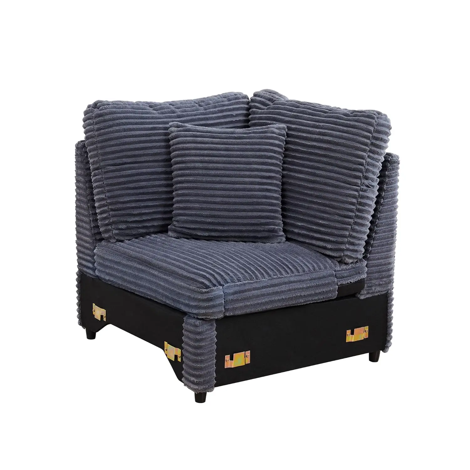 

Модульный угловой диван-секция из вельвета без подлокотников для гостиной, серый, на заказ