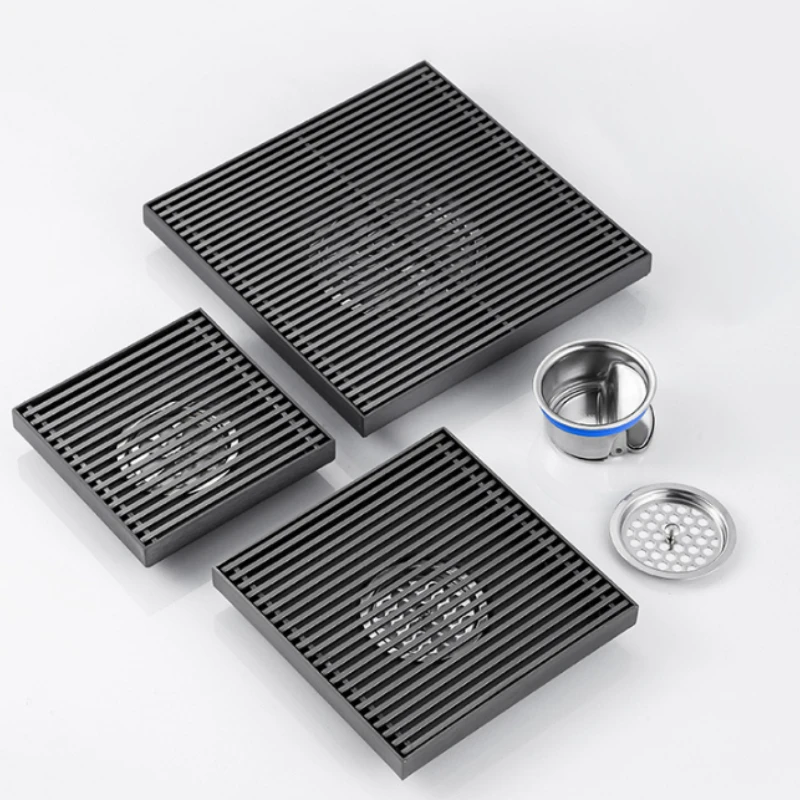 Outdoor Courtyard Large Diameter 20x20 Floor Drain Stainless Steel Large Displacement Deodorant 15x15 Black 110 Drain Pipe