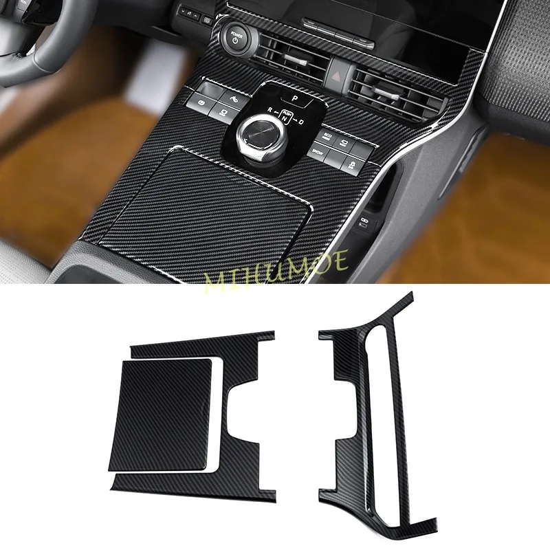 Für Toyota BZ4X EA10 2023 2024 2025 Carbon-Faser Mittelkonsole Schalthebel-Abdeckungen Innenausstattung Upgrade Dekoration
