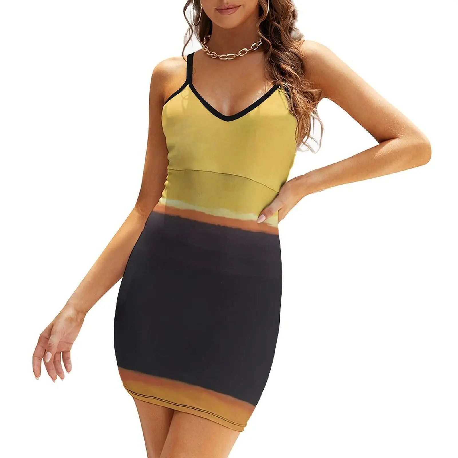 

Mark Rothko Yellow, Charcoal, Brown Sling Dress dresses for prom party dress women elegant luxury sensual sexy dress for women