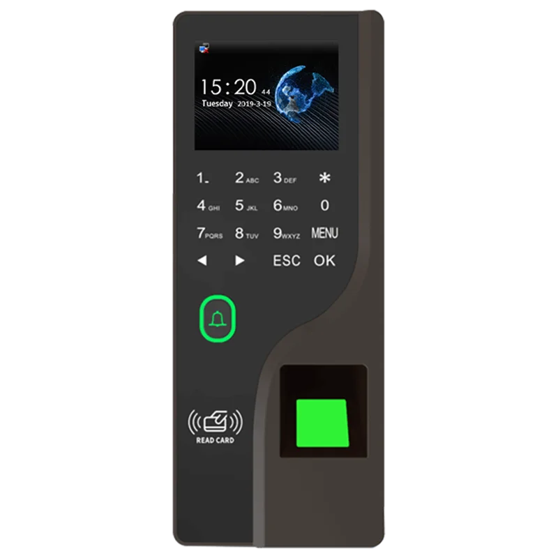 2.4-Inch Fingerprint Attendance Machine Password RFID Card Mobile Phone Opens The Color Screen Biometric Door Lock Time Record