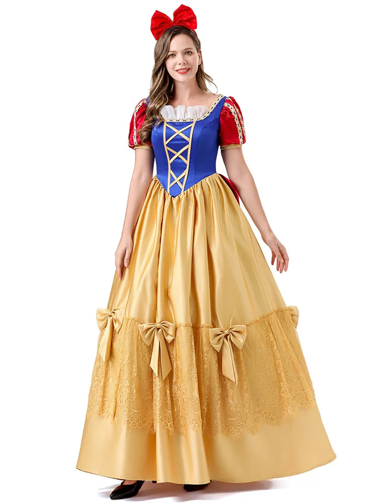 Halloween Cosplay Dress Snow White Role-playing Gown Adult Performance Stage Party Costume Polyester Traditional Chinese Ethn...