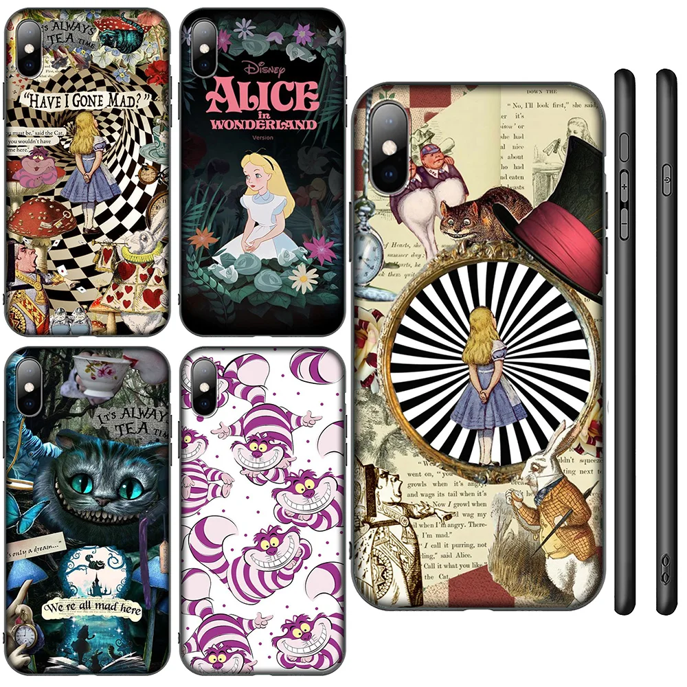 F-7 Alice in Wonderland Cat Phone Case for Samsung Galaxy A41 A42 A71 A72 A73 J2 J4 J5 J6 J7 J8 A6 A7 Plus 2018