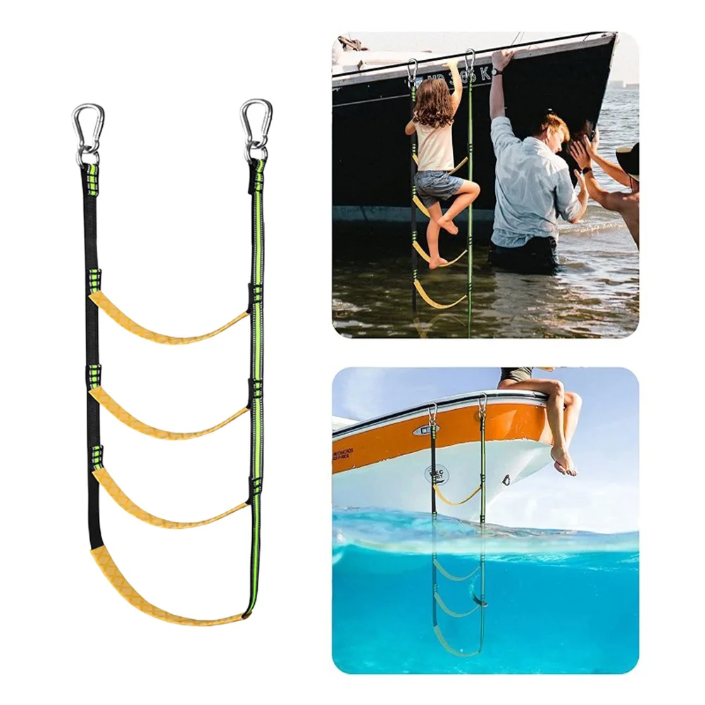 3/4/5 Step Sailboat Rope Ladder Soft Yacht Rope Ladder Stretchable Portable Rope Ladder for Sailboat Kayak Canoe for Kayak Canoe