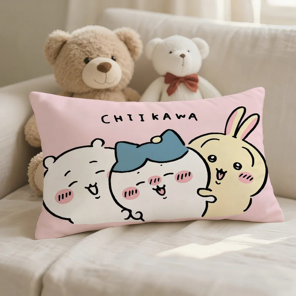 Cartoon C-Chiikawa Kissenbezug für Sofa, Wohnzimmer, Schlafzimmer, Kopfteil, Rückenlehne, Nickerchen-Zweckeinsatz – Detail 9