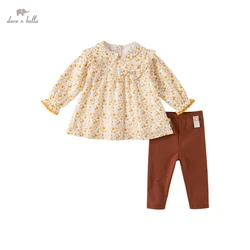 Dave Bella Baby Girl Clothes Sets Long Sleeve Blouse+pants 2pcs Spring Fall Baby Girls Clothing Children Girls Outfits DB3222686