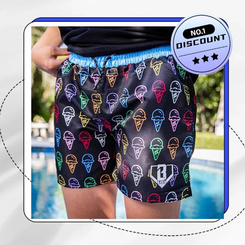 

Summer New Men's Teen Quick-Drying Scoops Youth Swim Trunks American Fashion Trend Comfortable Casual Sports Baseball MOTO