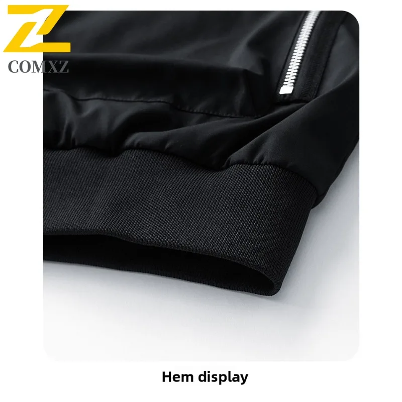 COMXZ 남성 스탠드 칼라 재킷 2025 봄 가을 비즈니스 경량 방풍 여행 캠핑 캐주얼 코트 통기성 아우터웨어
